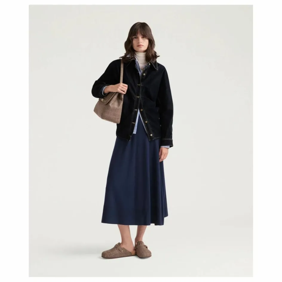 Sale Momoni Jupe Isla Laine Mérinos | Bleu nuit