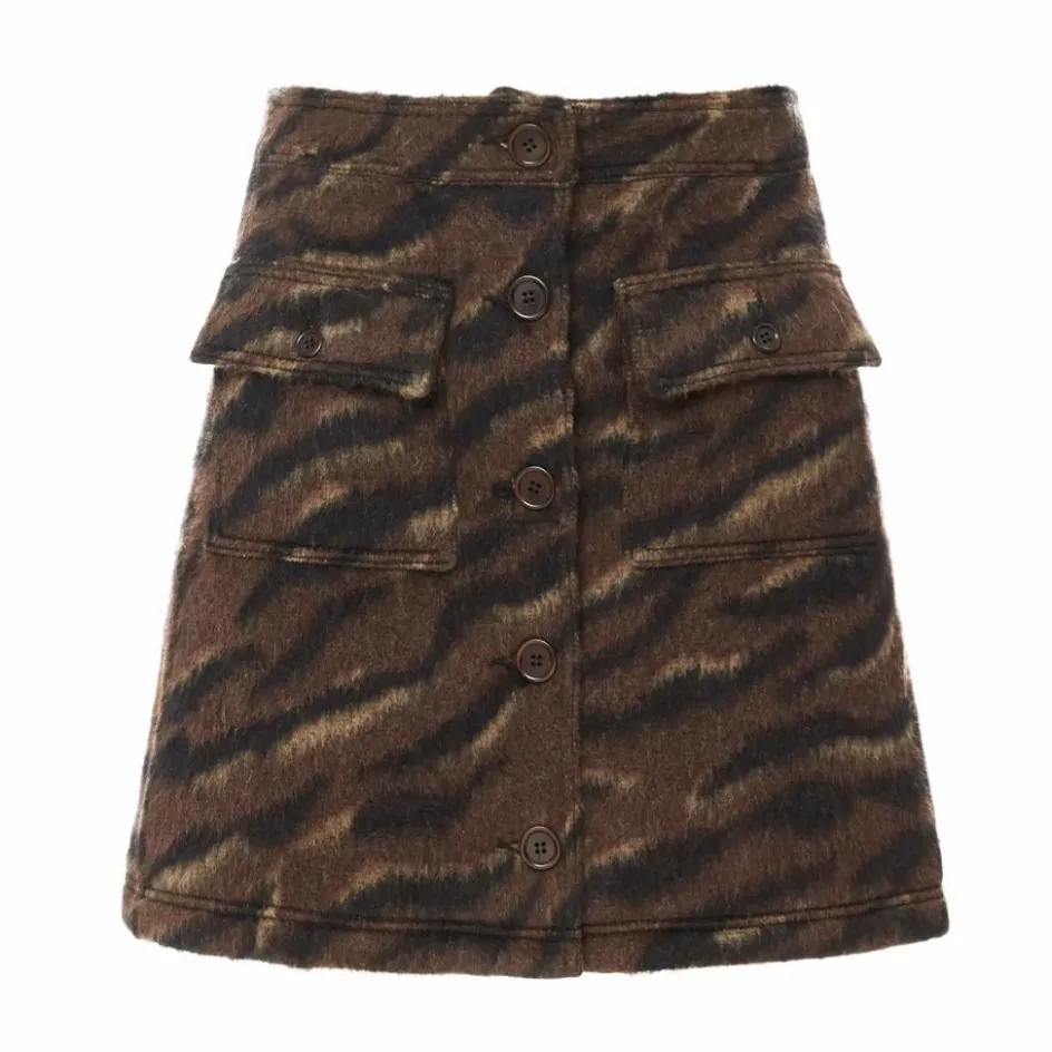 Femme YMC Jupes, Shorts*Jupe Jacquard Tigre |