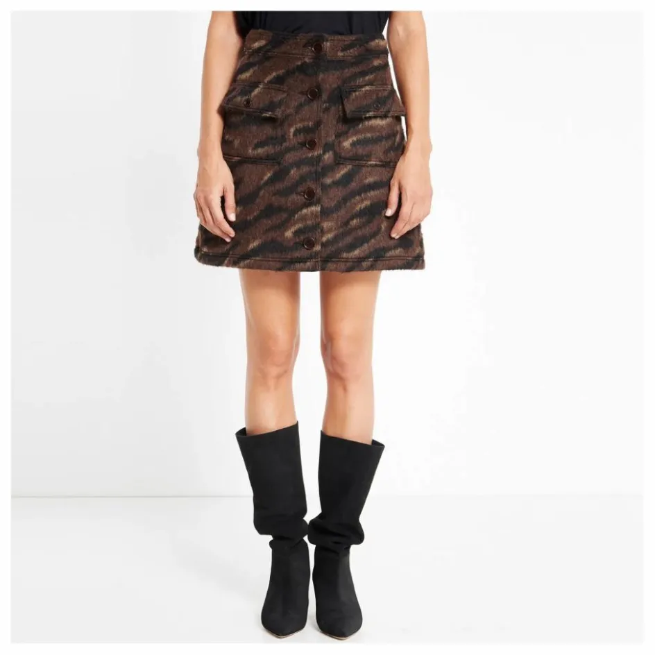 Femme YMC Jupes, Shorts*Jupe Jacquard Tigre |