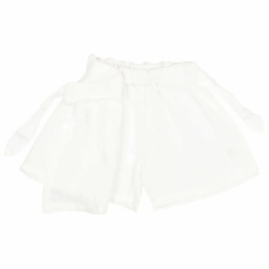 Búho Jupe Short Unie Lin | Blanc