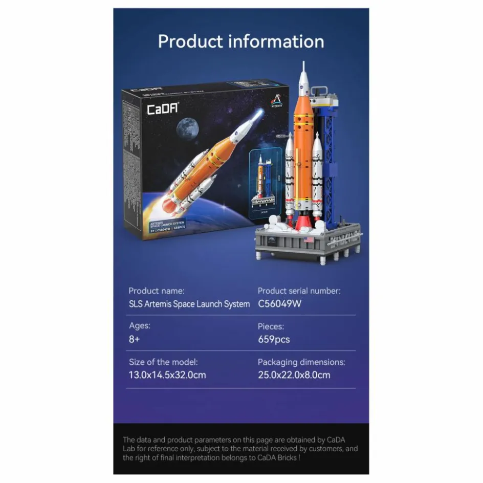 Outlet Cada Kit de construction - NASA Fusée Artemis SLS - 659 pièces Multicolore