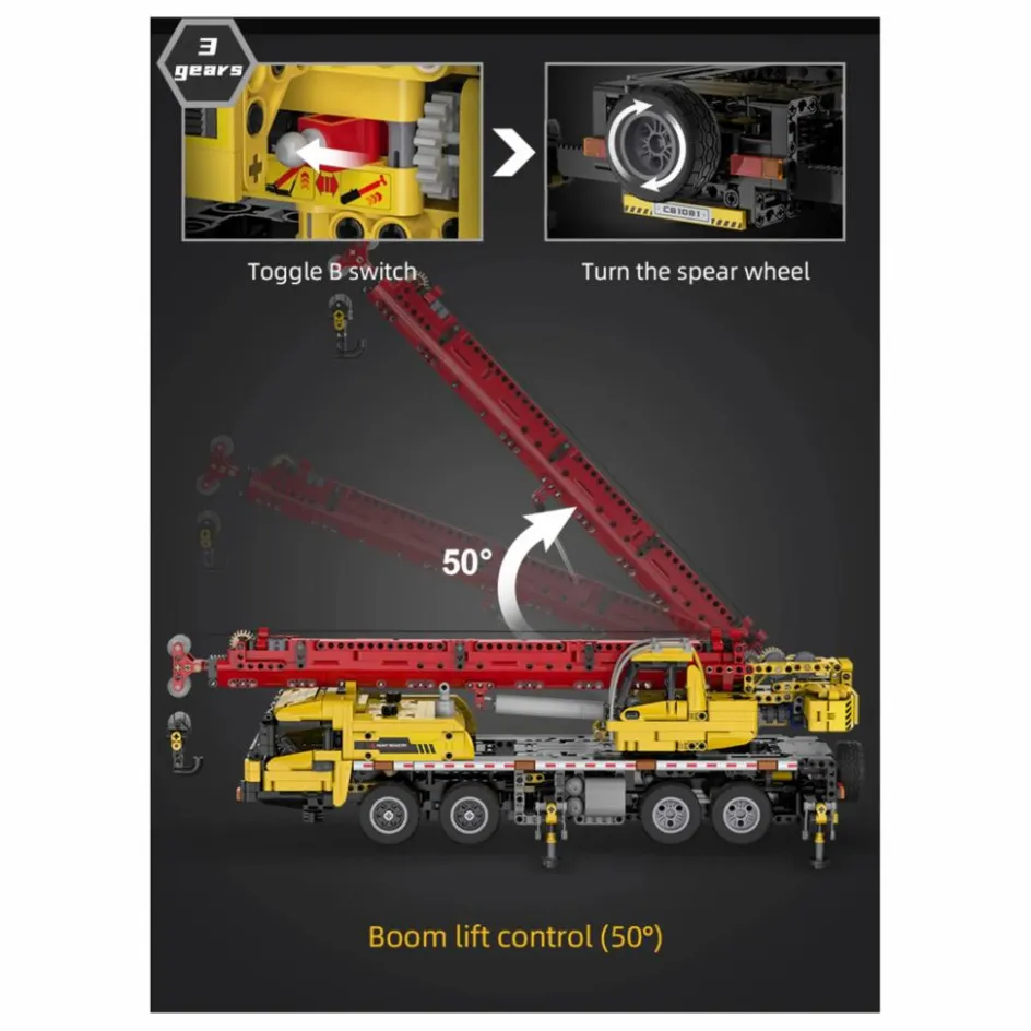 Homme Cada Jeux Éducatifs|Livres, Jeux*Kit de construction Camion grue multifonction - 1 831 pièces