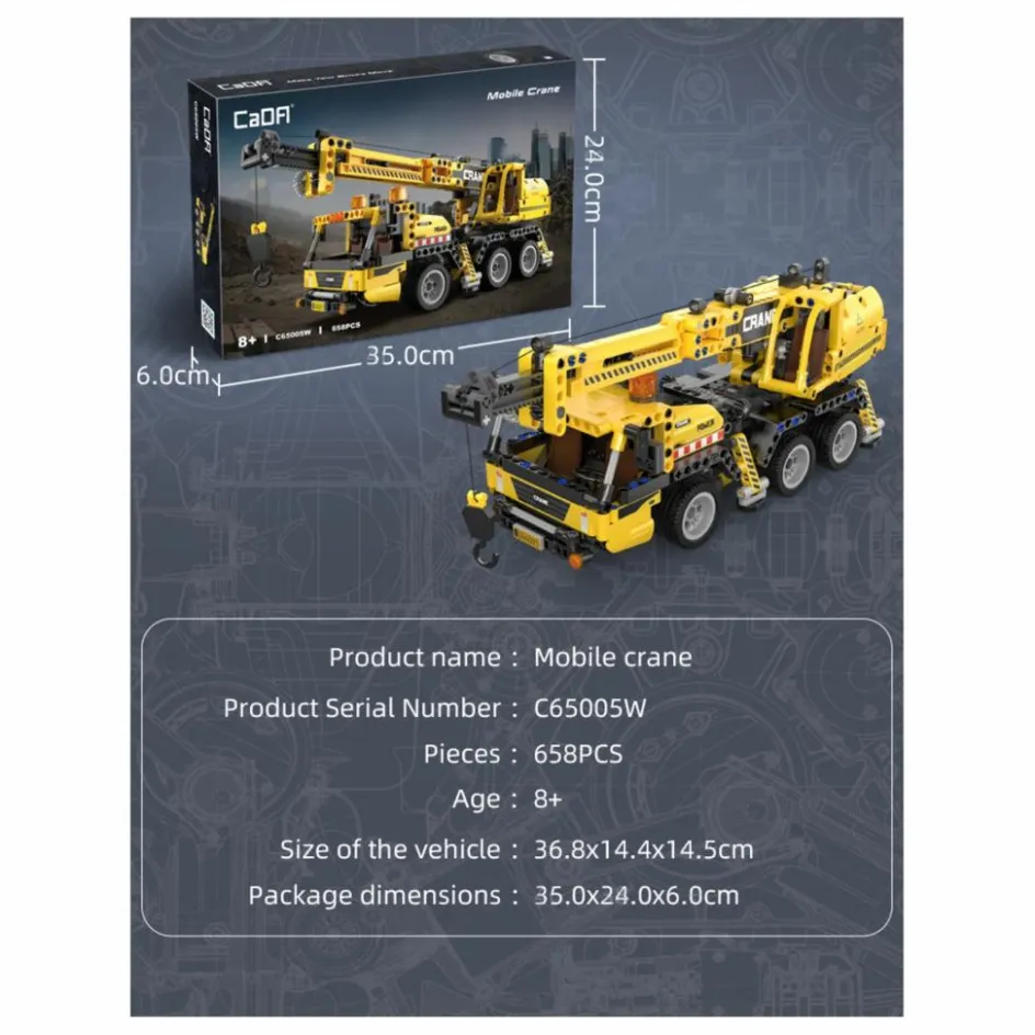 Cada Kit de construction Grue - 658 pièces|Homme Jeux Éducatifs|Livres, Jeux
