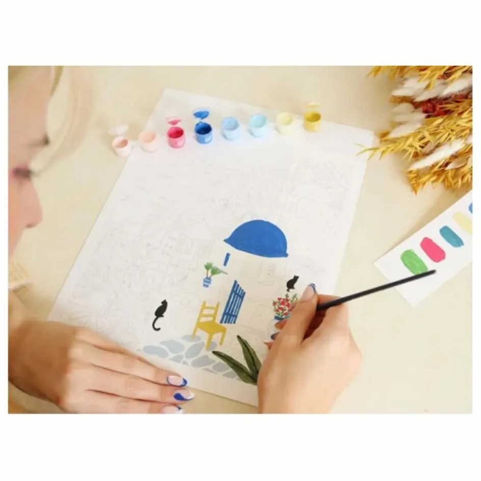Clearance La Petite Épicerie Kit de peinture au numéro - Santorini par Maja Tomljanovic Multicolore