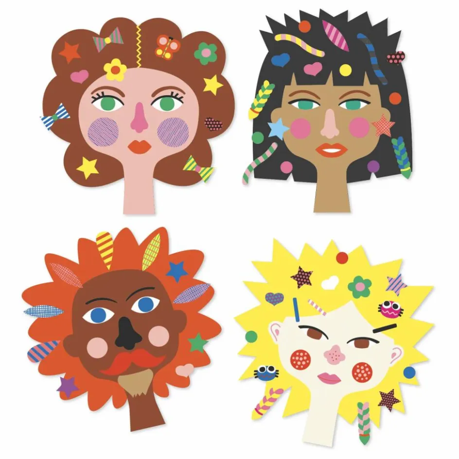 Sale Djeco Kit de stickers Coiffeur Multicolore