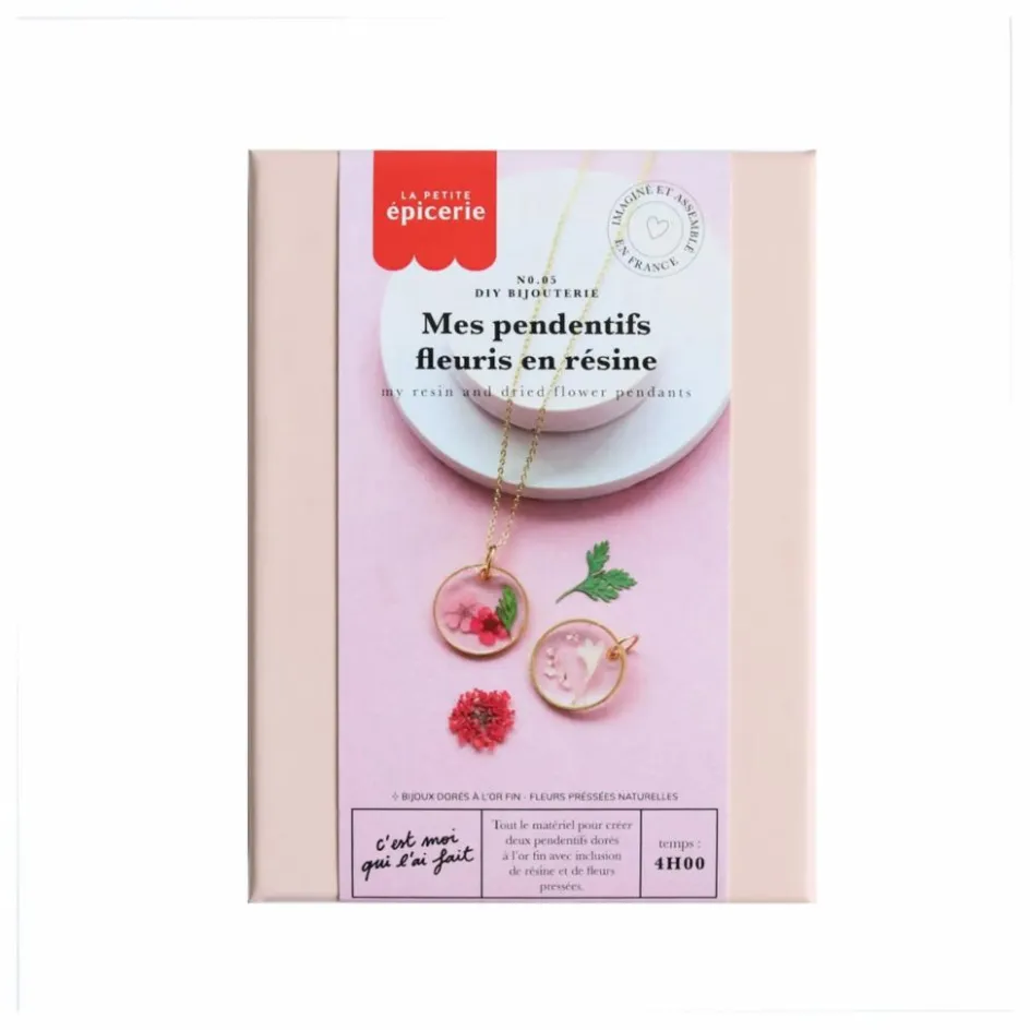 La Petite Épicerie Loisirs Créatifs*Kit DIY - Mes pendentifs fleuris en résine