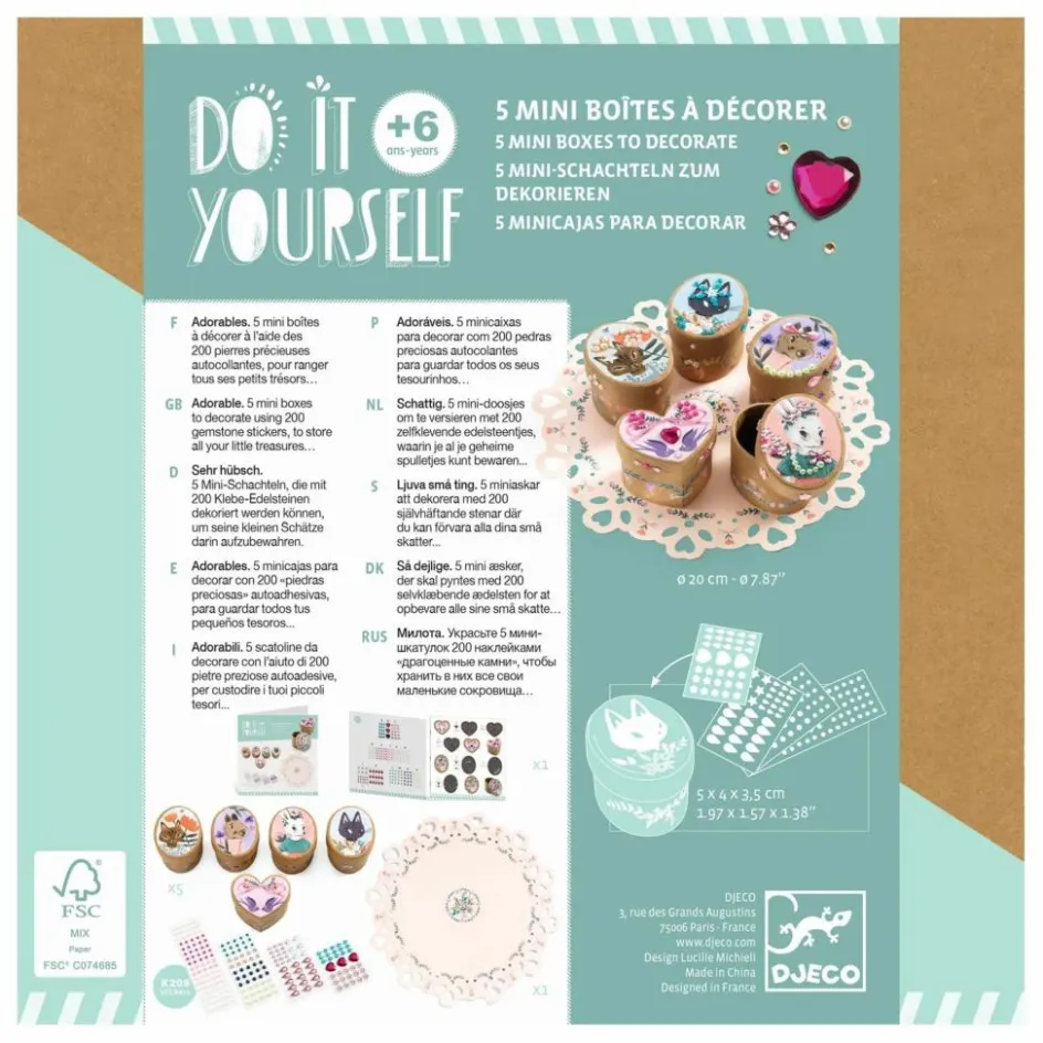 Djeco Kit DIY - Mini-boîtes à créer| Loisirs Créatifs