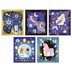 Janod Kit sables phosphorescents et paillettes Nuit Féerique - x Hachette Multicolore