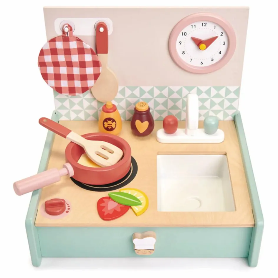 Hot Tender Leaf Toys Kitchenette et ses accessoires en bois Multicolore