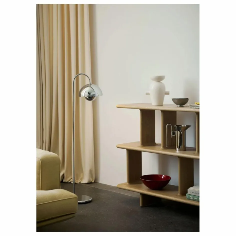 Best & Tradition Lampadaire Flowerpot VP12, Verner Panton | Chromé