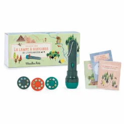 Clearance Moulin Roty Lampe à histoire l'explorateur avec 3 minis livres Multicolore