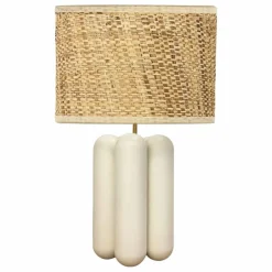 Outlet Lampe à poser abat-jour en raphia Charlotte | Luminaires