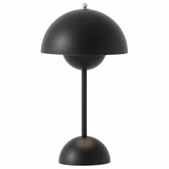 & Tradition Lampe à poser portative Flowerpot VP9, Verner Panton | Noir mat