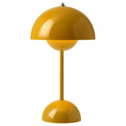 New & Tradition Lampe à poser portative Flowerpot VP9, Verner Panton | Jaune moutarde