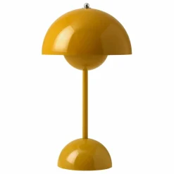 New & Tradition Lampe à poser portative Flowerpot VP9, Verner Panton | Jaune moutarde