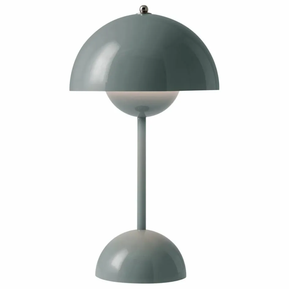 Outlet & Tradition Lampe à poser portative Flowerpot VP9, Verner Panton | Bleu gris