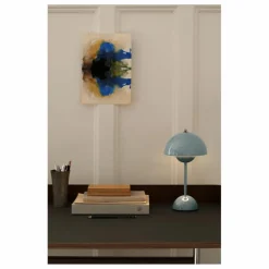 Outlet & Tradition Lampe à poser portative Flowerpot VP9, Verner Panton | Bleu gris