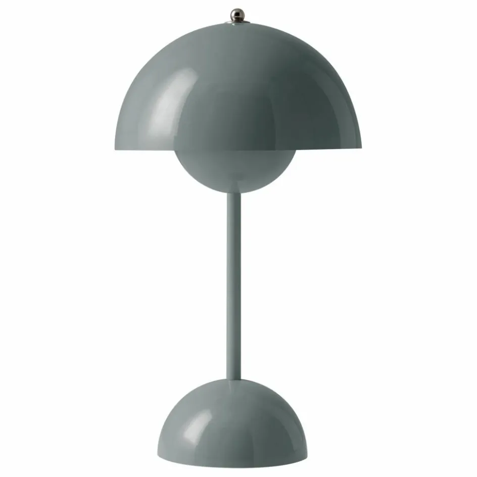 Outlet & Tradition Lampe à poser portative Flowerpot VP9, Verner Panton | Bleu gris