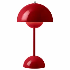 Outlet & Tradition Lampe à poser portative Flowerpot VP9, Verner Panton | Rouge vermillon
