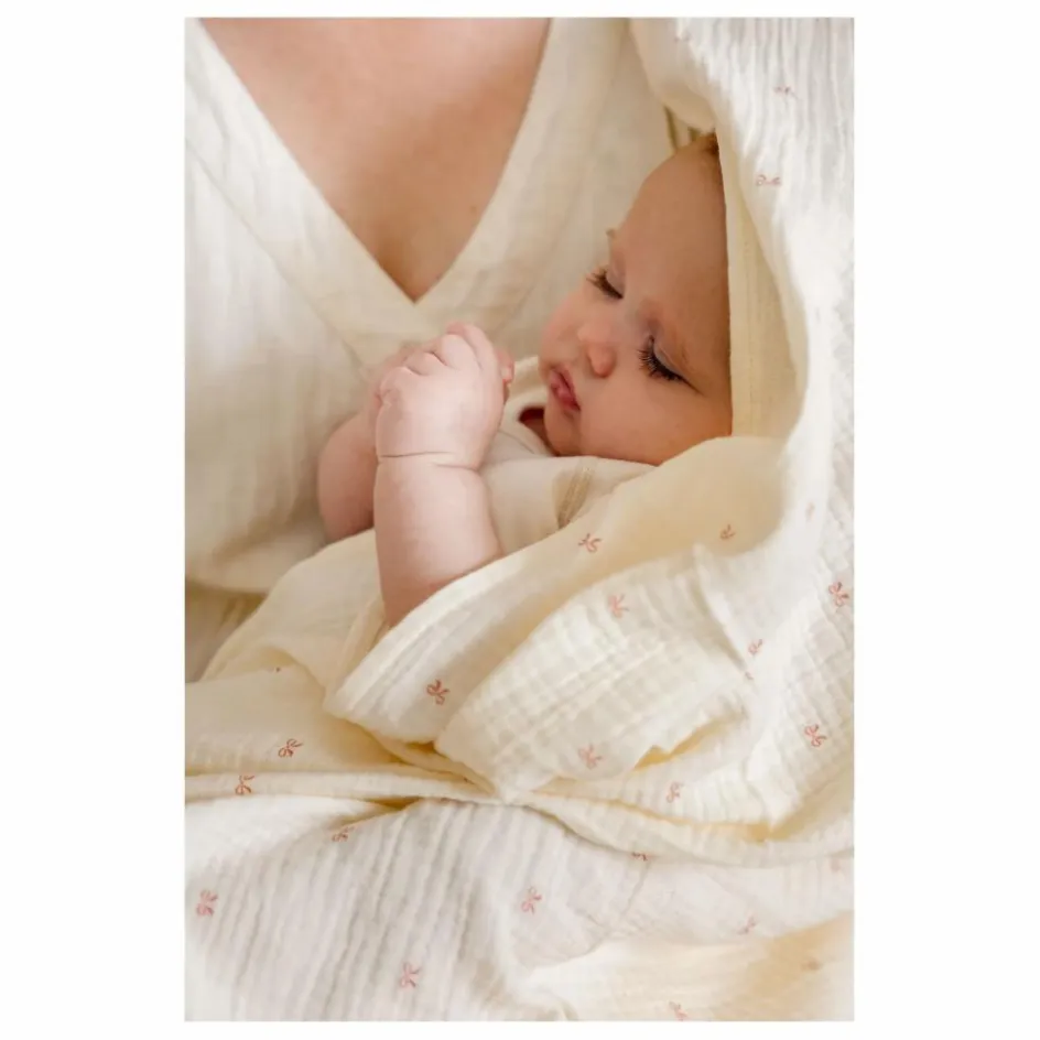 Online Soft Spot Lange d'emmaillotage Ribbon en coton bio | Ecru