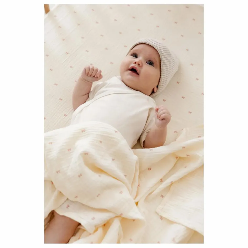 Online Soft Spot Lange d'emmaillotage Ribbon en coton bio | Ecru