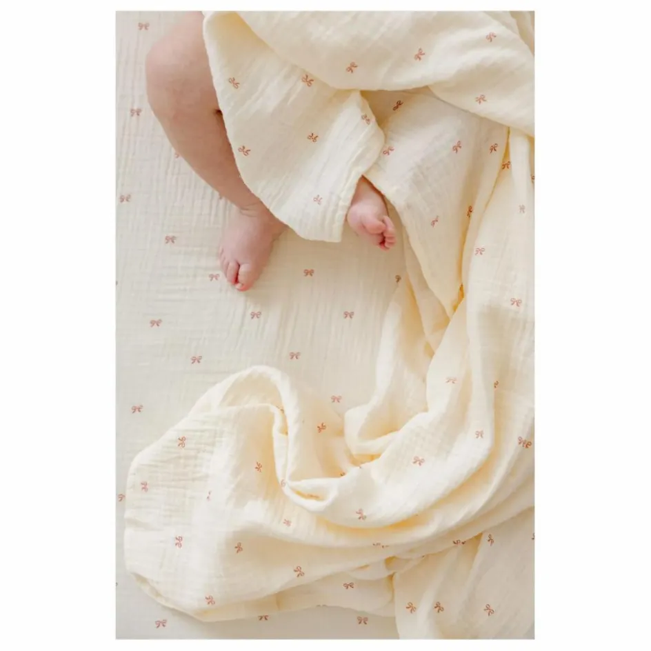 Online Soft Spot Lange d'emmaillotage Ribbon en coton bio | Ecru