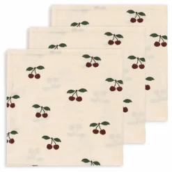 Clearance Konges Sløjd Langes en coton bio Cherry - Set de 3 | Rouge cerise