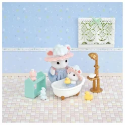 Sylvanian Families Le bain des frères Souris Marshmallow| Maisons De Poupées