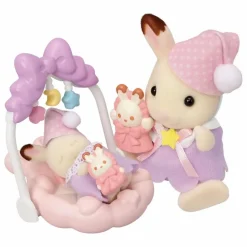 Le coucher des sœurs Lapin Chocolat Maisons De Poupées