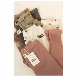 Outlet Studio Bohème Legging Côtelé Rom-Pom Coton Bio | Rose