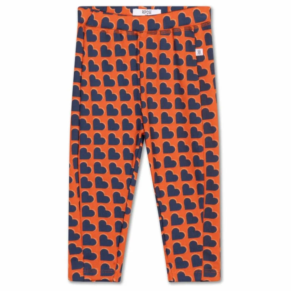 New Repose AMS Legging Cœurs Coton Bio Bébé | Sanguine