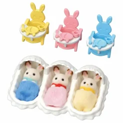 Clearance Les triplés lapin chocolat et accessoires de puériculture Maisons De Poupées