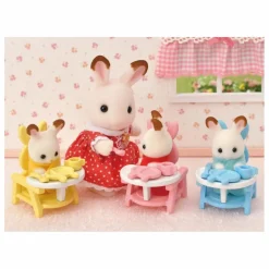 Clearance Les triplés lapin chocolat et accessoires de puériculture Maisons De Poupées