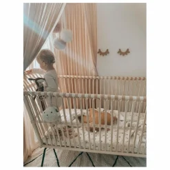 Sale Bermbach Handcrafted Lit bébé Frederick en rotin - Liens cuir Naturel