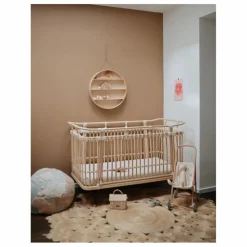 Bermbach Handcrafted Lit bébé Paul en rotin - Liens coton| Cadeau De Naissance