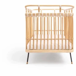 Bermbach Handcrafted Lit bébé Paul en rotin - Liens coton| Cadeau De Naissance