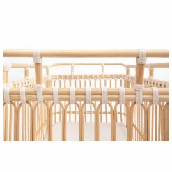 Bermbach Handcrafted Lit bébé Paul en rotin - Liens coton| Cadeau De Naissance