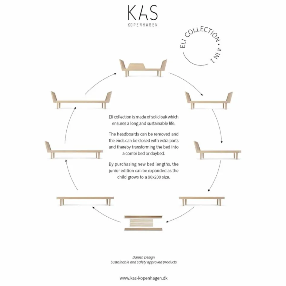 KAS Kopenhagen Lit Eli Daybed ||Enfant Lits, Matelas Enfant|Lits, Tables De Chevet