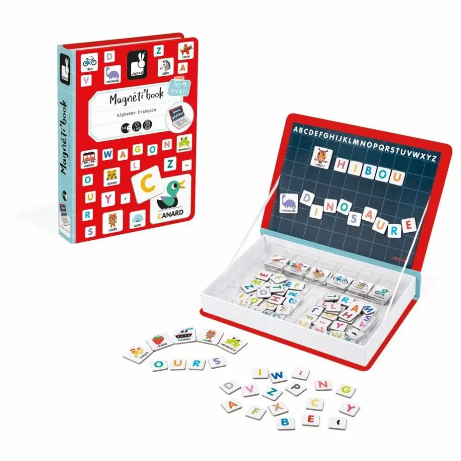 Janod Jeux Éducatifs*Livre magnétique alphabet Magnéti'book - 131 magnets