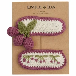 Outlet Emile et Ida Lot 2 Barrettes Crochet | Violet