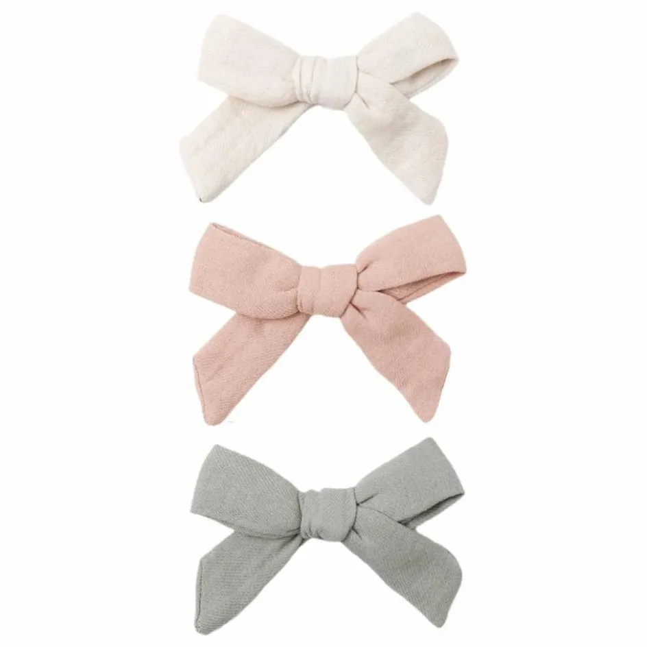 Enfant Quincy Mae Accessoires De Mode|Accessoires*Lot 3 Barrettes Nœuds Gaze de Coton Bio |