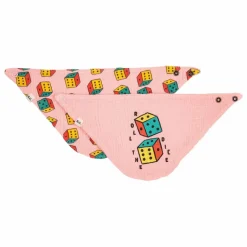 Outlet Bobo Choses Lot 2 Bavoirs Dés Gaze de Coton Bio | Rose