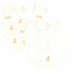 Outlet Petit Bateau Lot 2 Bavoirs Ours | Blanc
