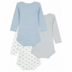 Petit Bateau Bodies, Combinaisons|Pyjamas Et Bodies*Lot 3 Bodies Baleines Coton Bio |