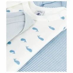 Petit Bateau Bodies, Combinaisons|Pyjamas Et Bodies*Lot 3 Bodies Baleines Coton Bio |