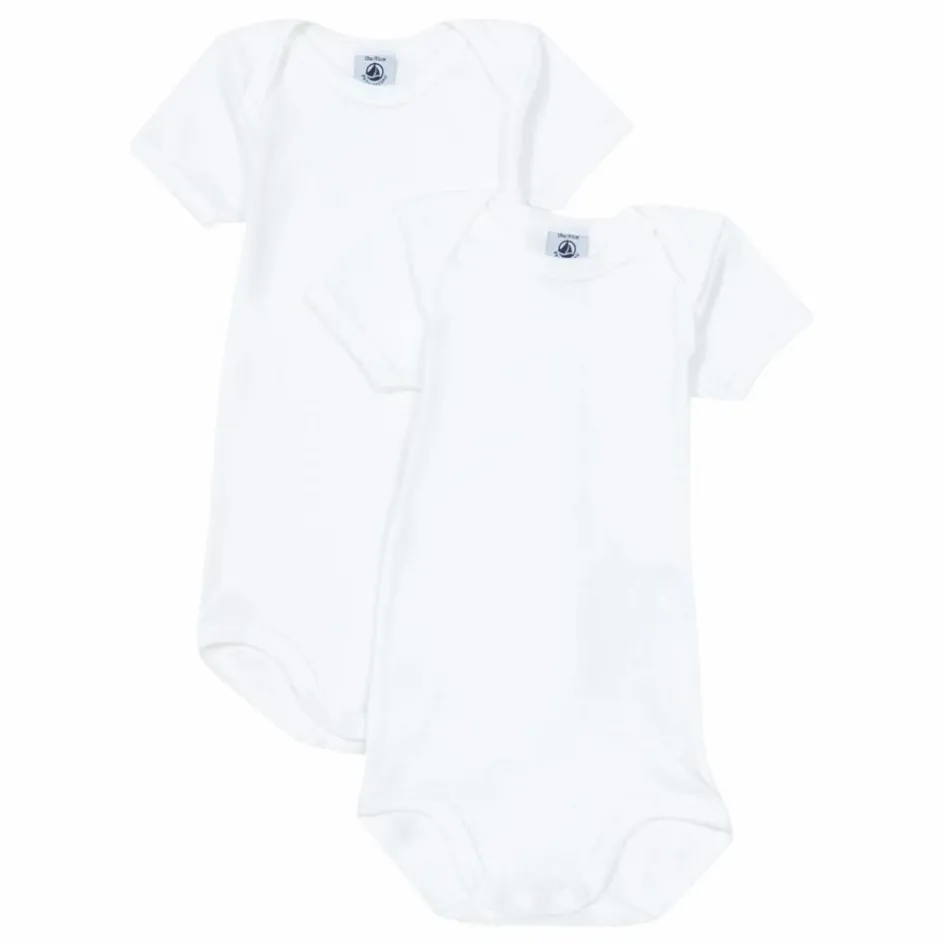 Petit Bateau Premières Tenues|Pyjamas Et Bodies*Lot 2 Bodies Coton Bio |