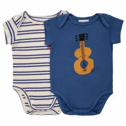 New Bobo Choses Lot 2 Bodies Coton Bio Guitare | Bleu