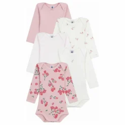 Petit Bateau Lot 5 Bodies Fleuris | Rose