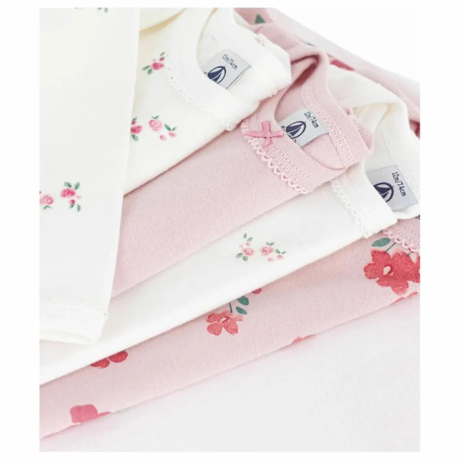 Petit Bateau Lot 5 Bodies Fleuris | Rose