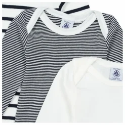 Petit Bateau Lot 3 Bodies Marinière Coton Bio || Premières Tenues|Pyjamas Et Bodies